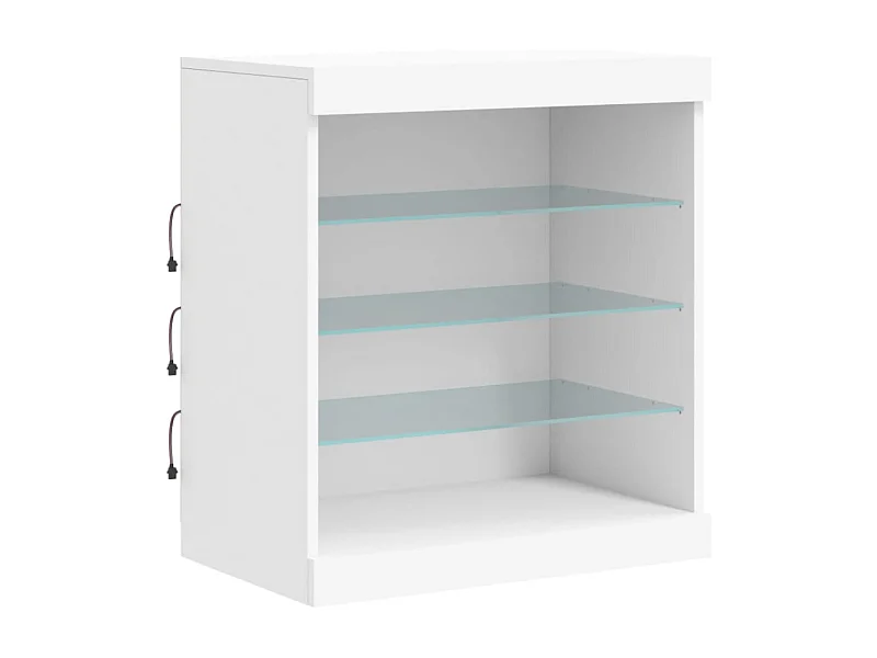 Aparador cômoda armário armário organizador cozinha sala sala com luzes LED 60,5 x 37 x 67 cm branco 02_0029856