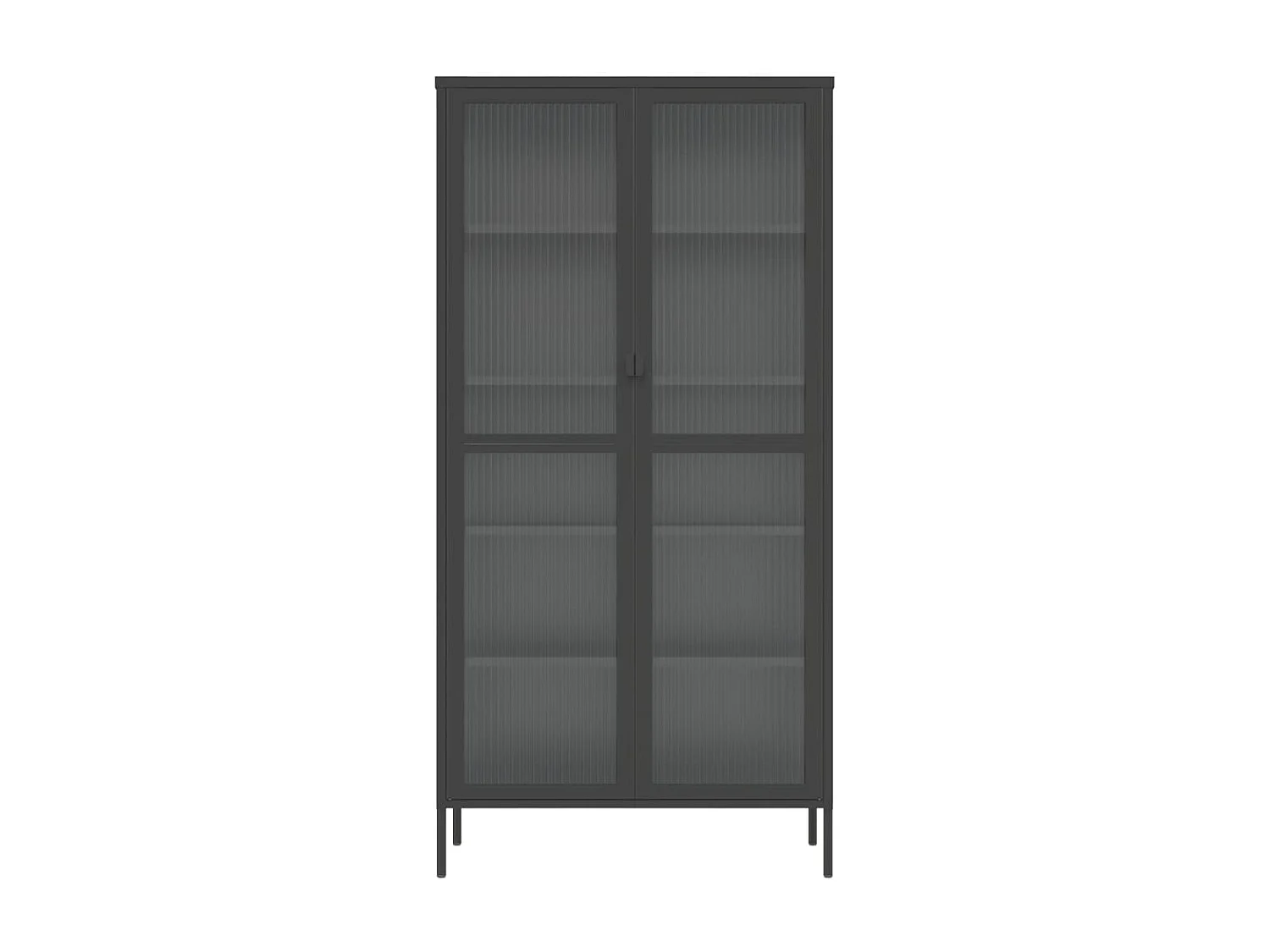 Credenza buffet cassettiera mobile contenitore organizer cucina soggiorno soggiorno alto 85 x 40 x 180 cm vetro e acciaio nero 02_0035138