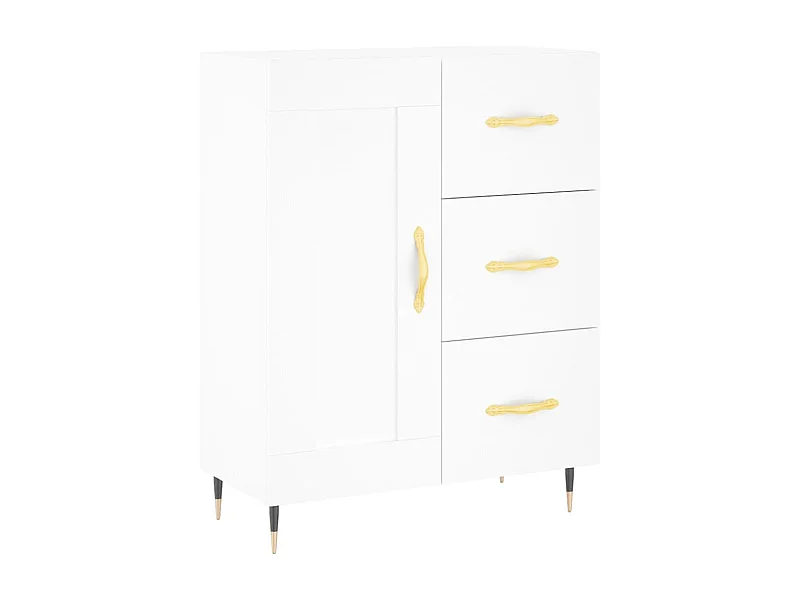 Aparador buffet cómoda mueble mueble de almacenamiento organizador cocina salón salón 69,5 x 34 x 90 cm madera contrachapada blanco 02_0030438