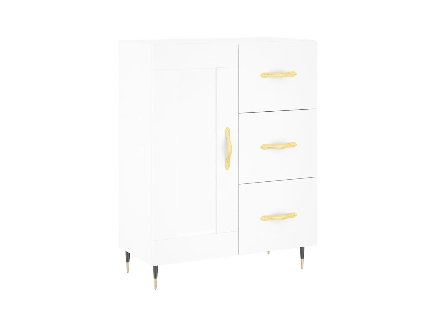 Aparador buffet cómoda mueble mueble de almacenamiento organizador cocina salón salón 69,5 x 34 x 90 cm madera contrachapada blanco 02_0030438