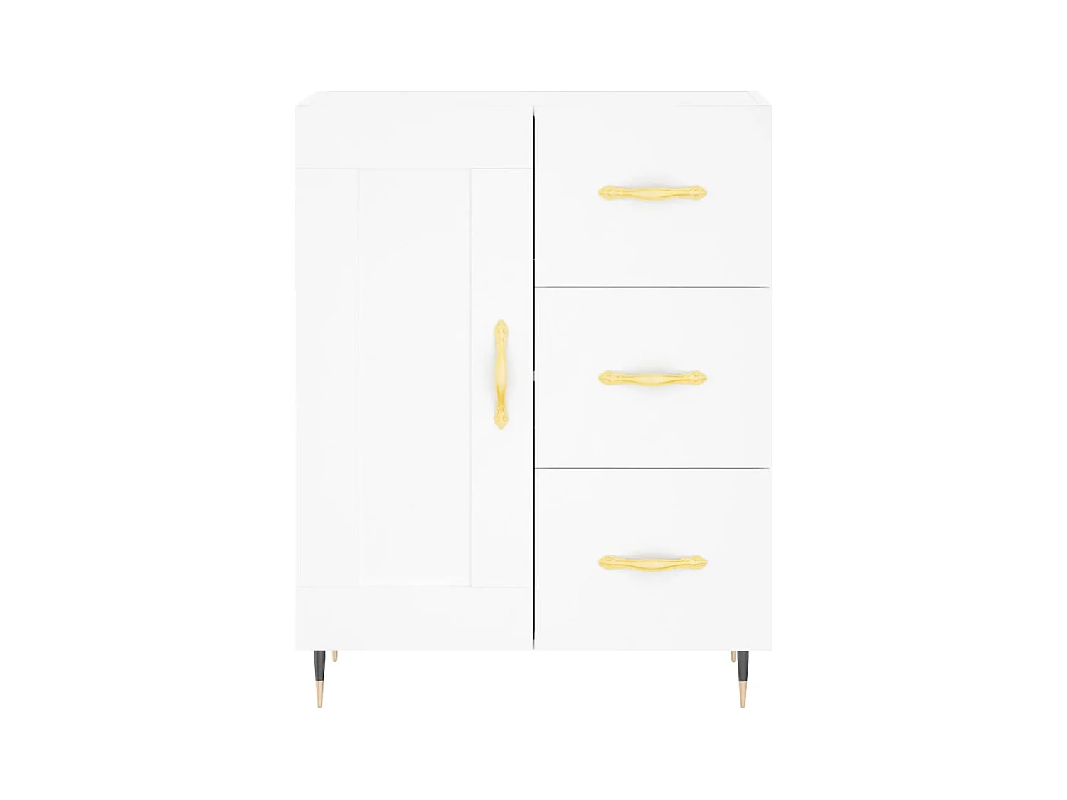 Aparador buffet cómoda mueble mueble de almacenamiento organizador cocina salón salón 69,5 x 34 x 90 cm madera contrachapada blanco 02_0030438