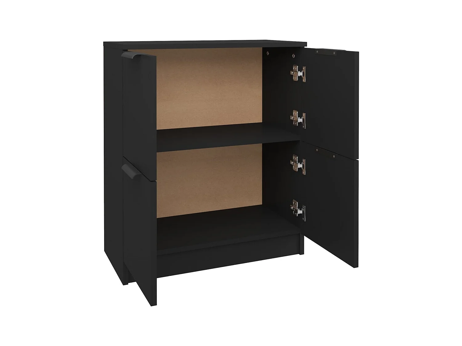 Aparador buffet cómoda mueble almacenaje organizador cocina salón salón 60 x 30 x 70 cm madera contrachapada negra 02_0035961