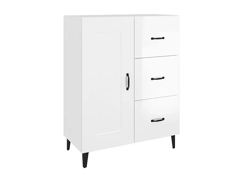 Buffet aparador cômoda armário unidade de armazenamento organizador cozinha sala brilhante 69,5 x 34 x 90 cm madeira trabalhada branca 02_0030752