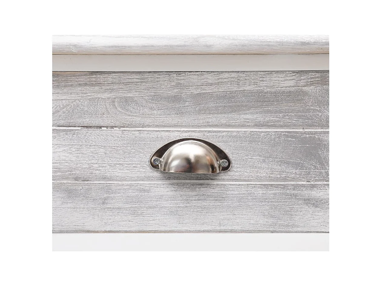 Credenza buffet cassettiera mobile contenitore organizer cucina soggiorno soggiorno antico 108 x 30 x 76 cm legno massiccio di Paulownia grigio 02_0031812