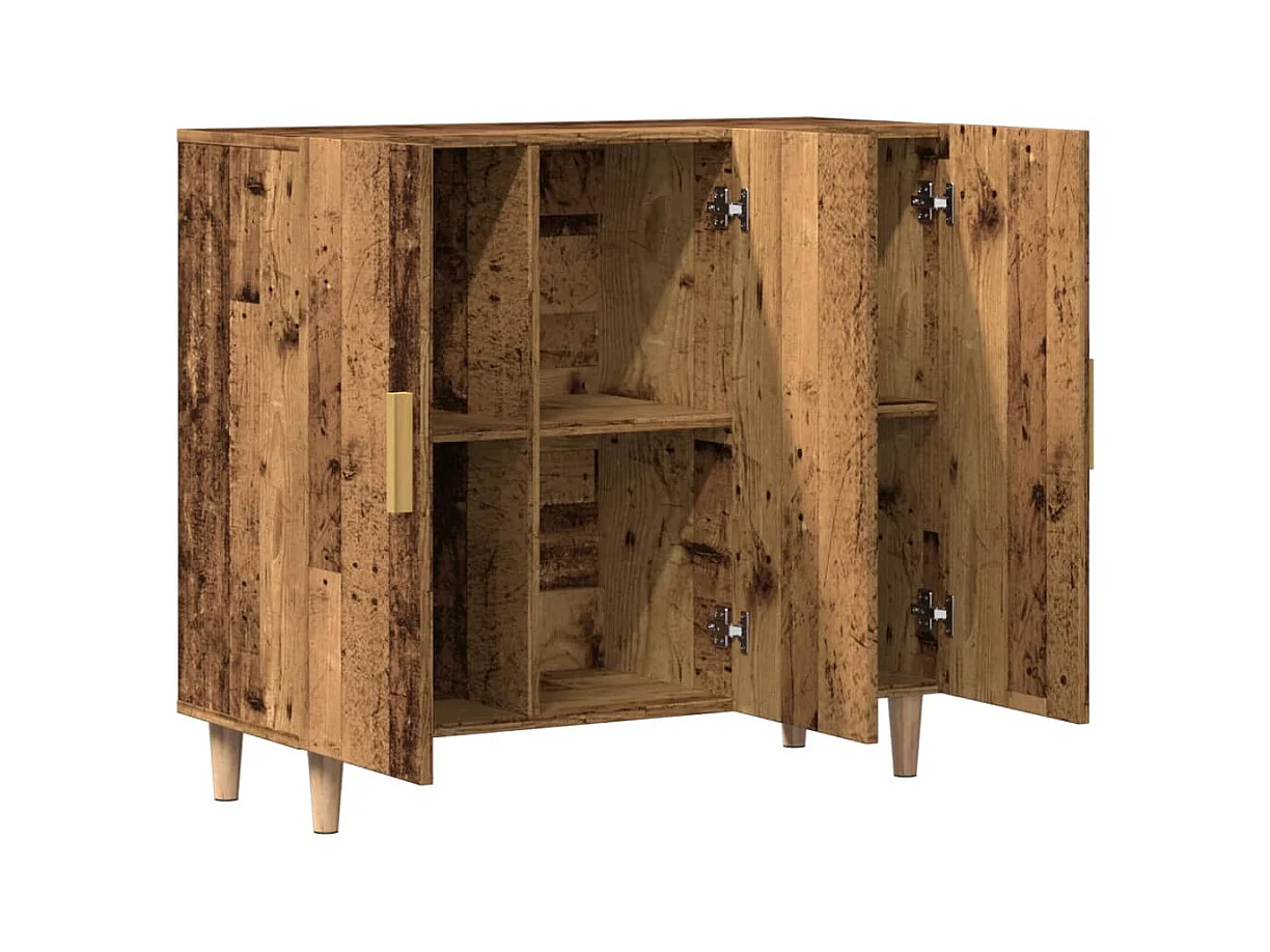 Aparador buffet cómoda mueble mueble de almacenaje organizador cocina salón salón madera vieja 90 x 34 x 80 cm madera contrachapada marrón 02_0036614