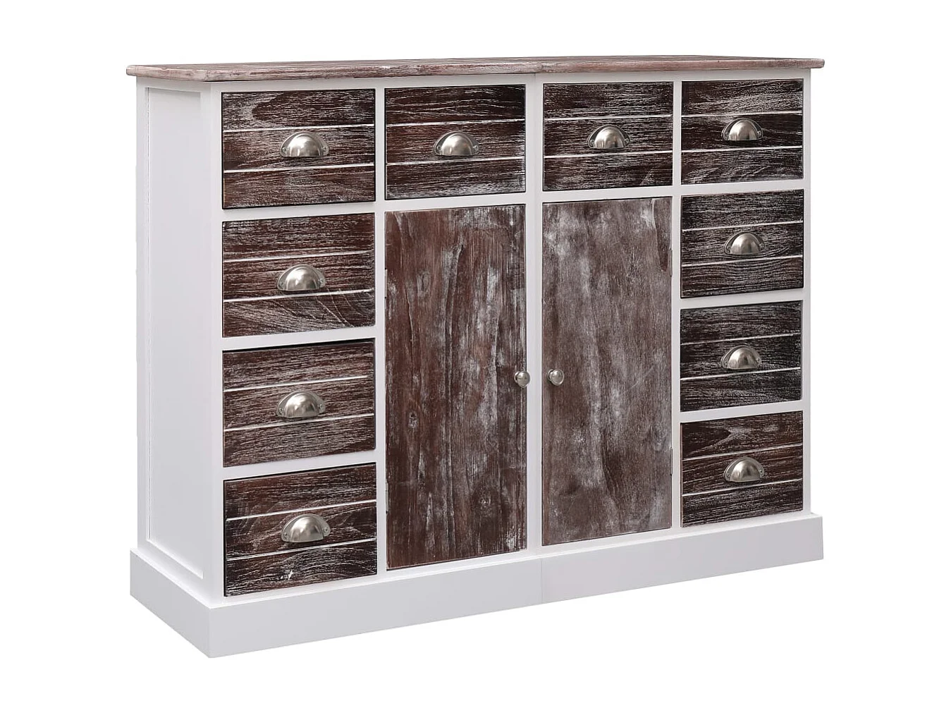 Aparador cómoda cómoda armario mueble organizador cocina salón salón con 10 cajones 113 x 30 x 79 cm madera marrón 02_0029723