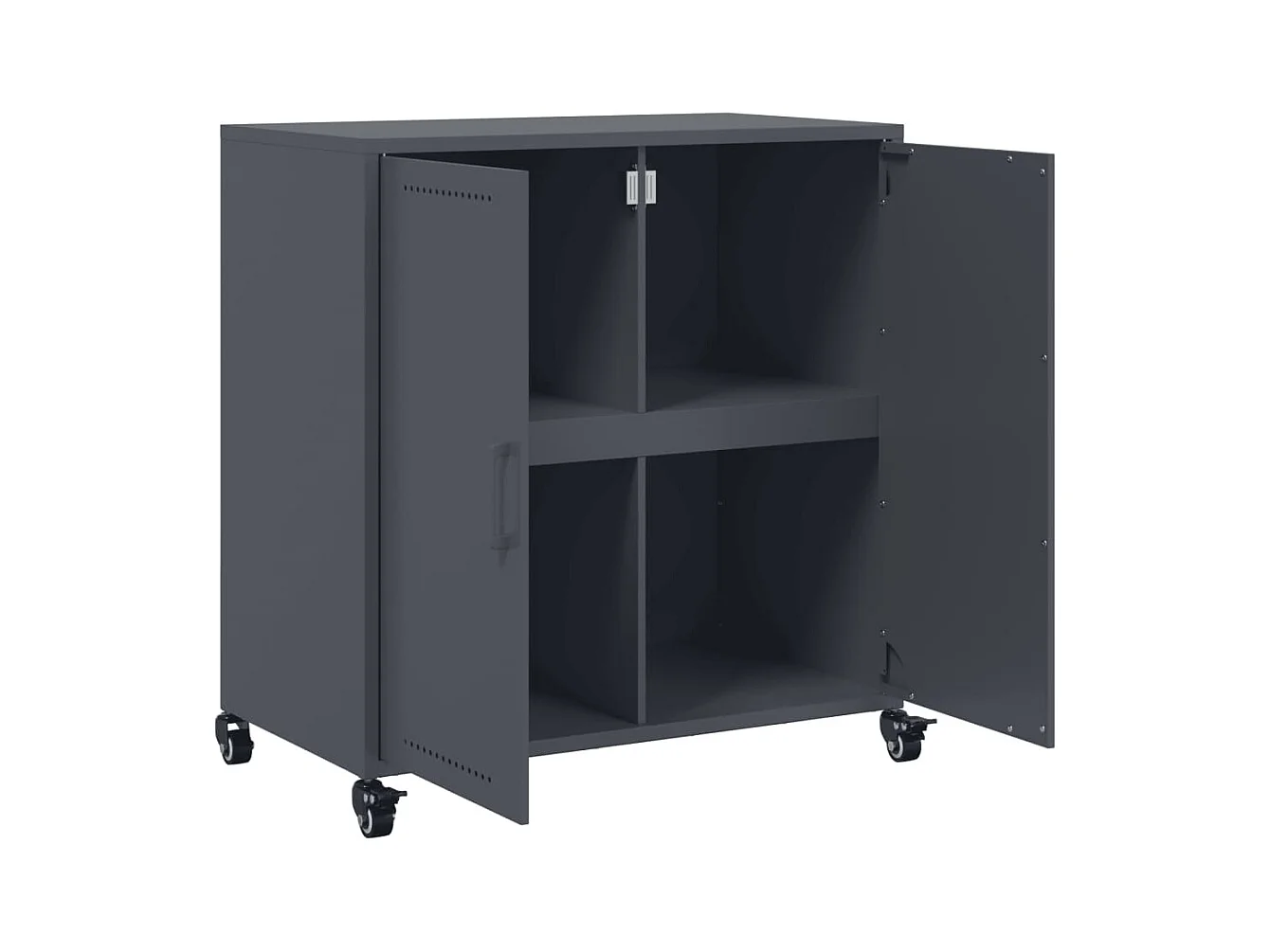 Buffet aparador cômoda armário unidade de armazenamento organizador cozinha sala sala 68,5 x 39 x 72 cm aço antracite 02_0029704