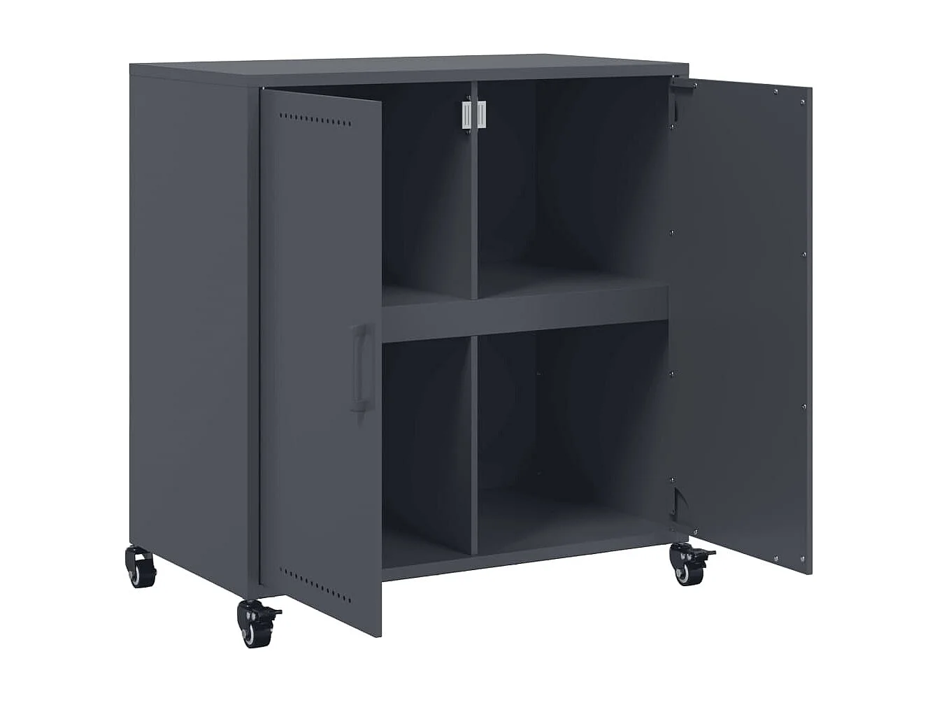 Aparador buffet cómoda mueble mueble de almacenaje organizador cocina salón salón 68,5 x 39 x 72 cm acero antracita 02_0029704