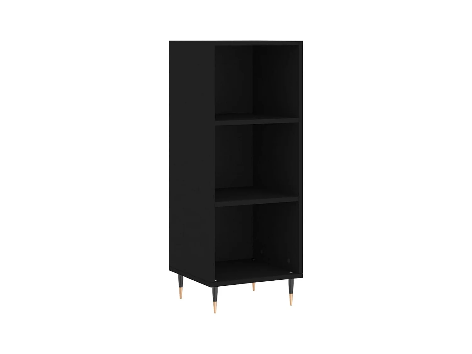 Aparador cómoda cómoda armario mueble organizador cocina salón salón alto 34,5 x 34 x 180 cm madera contrachapada negra 02_0034900