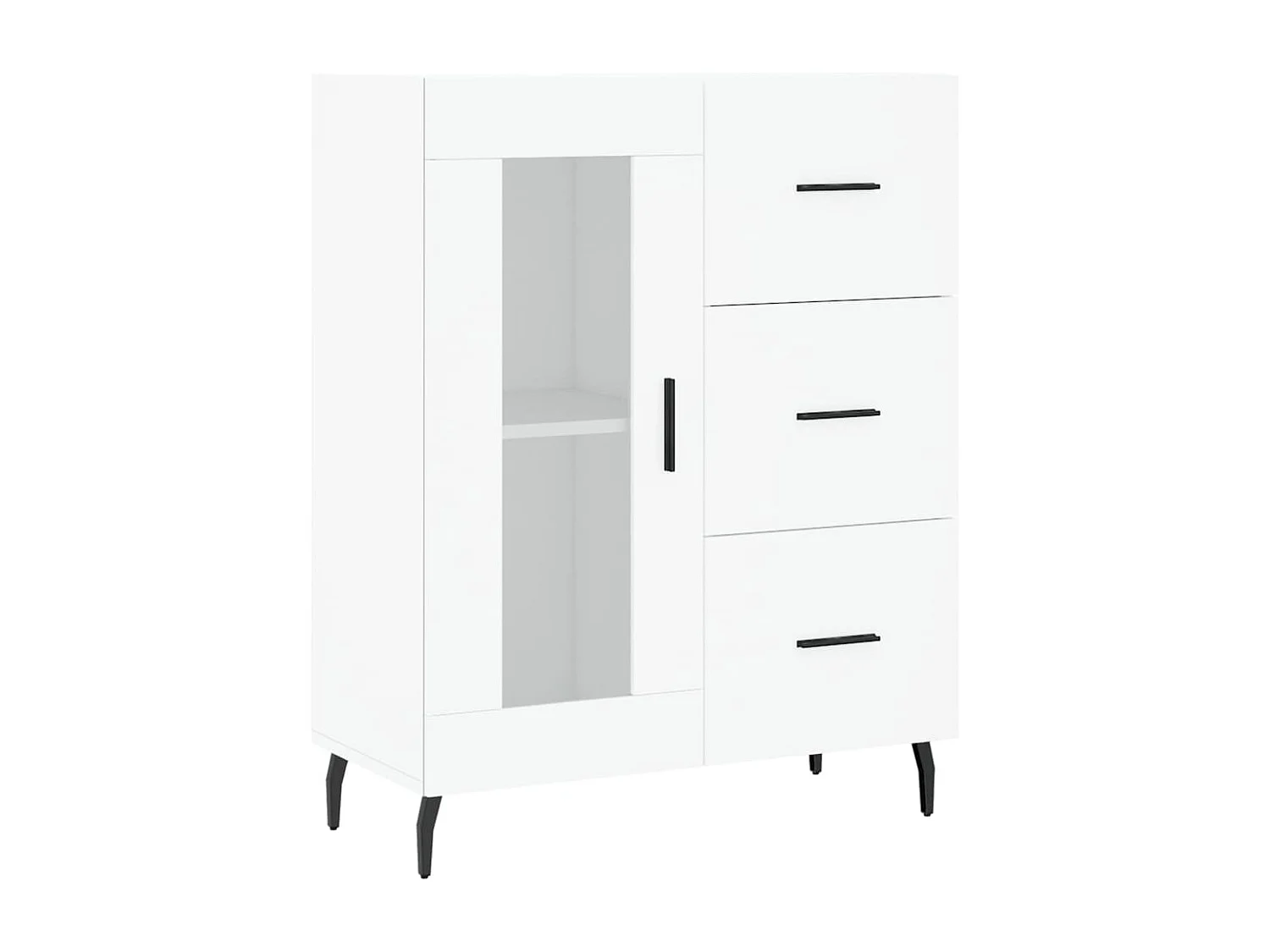 Aparador buffet cómoda mueble mueble de almacenaje organizador cocina salón salón 69,5 x 34 x 90 cm madera contrachapada blanco 02_0030475
