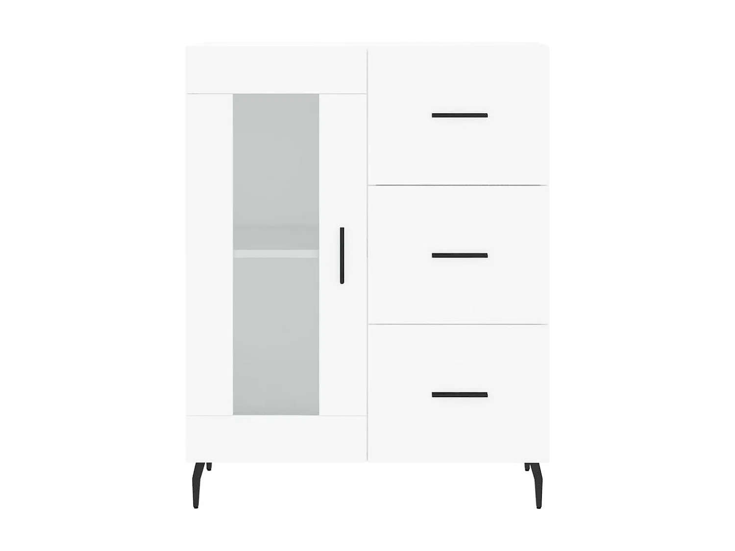 Aparador buffet cómoda mueble mueble de almacenaje organizador cocina salón salón 69,5 x 34 x 90 cm madera contrachapada blanco 02_0030475