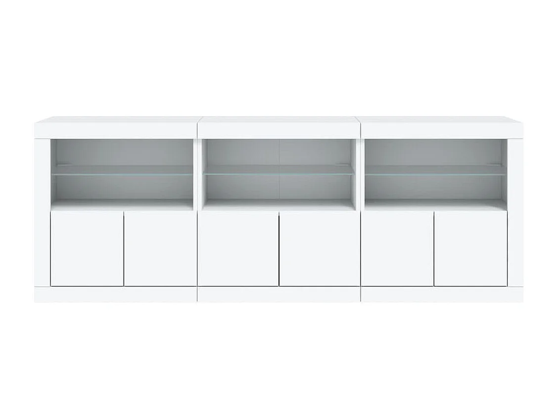 Credenza cassettiera cassettiera mobile contenitore organizer cucina soggiorno soggiorno con luci a LED 181,5 x 37 x 67 cm bianco 02_0029840