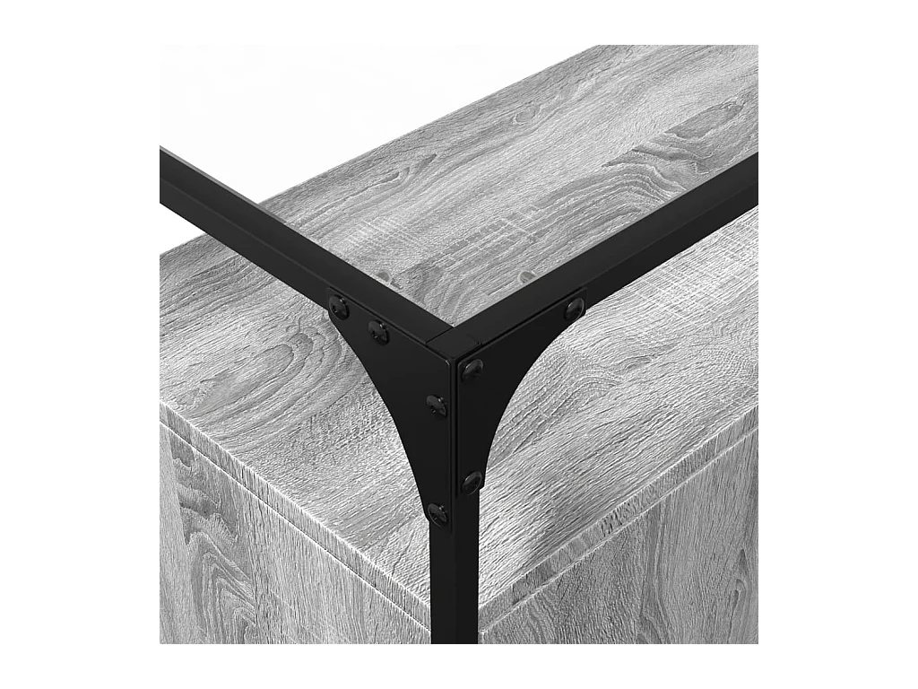 Credenza Credenza Comò Armadietto Organizzatore Cucina Soggiorno Soggiorno con piano in vetro Sonoma MDF Grigio 02_0029768