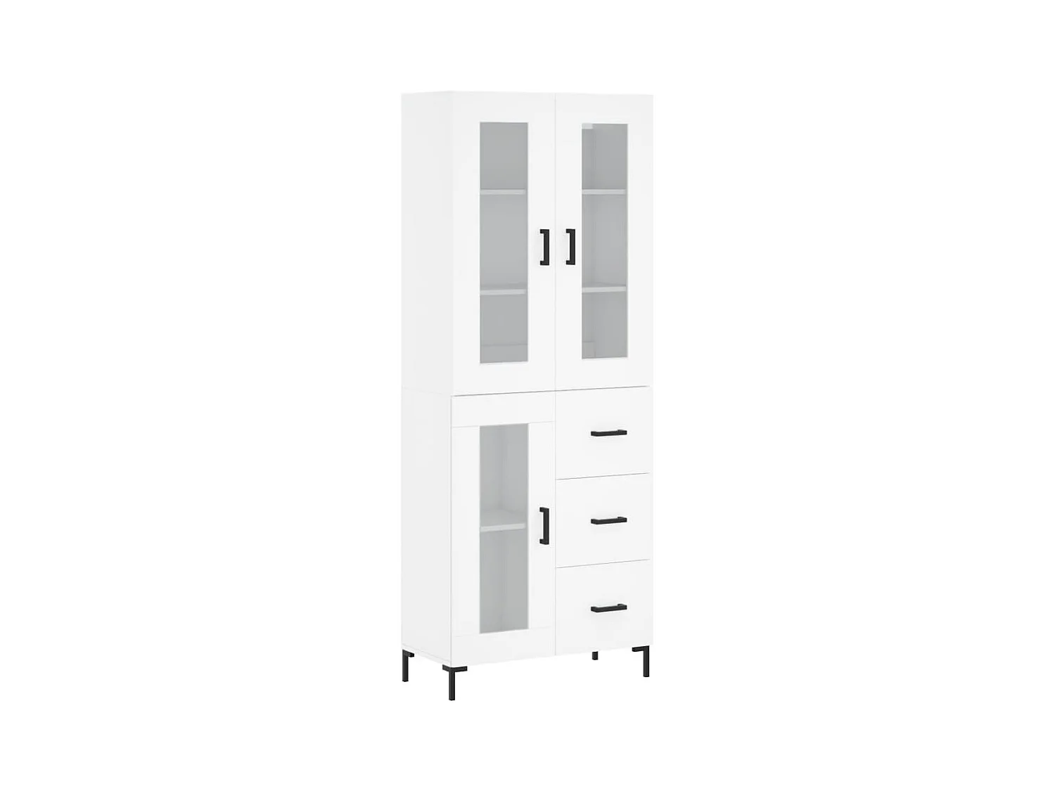 Aparador buffet cómoda armario mueble organizador cocina salón salón alto 69,5 x 34 x 180 cm madera contrachapada blanco 02_0032640