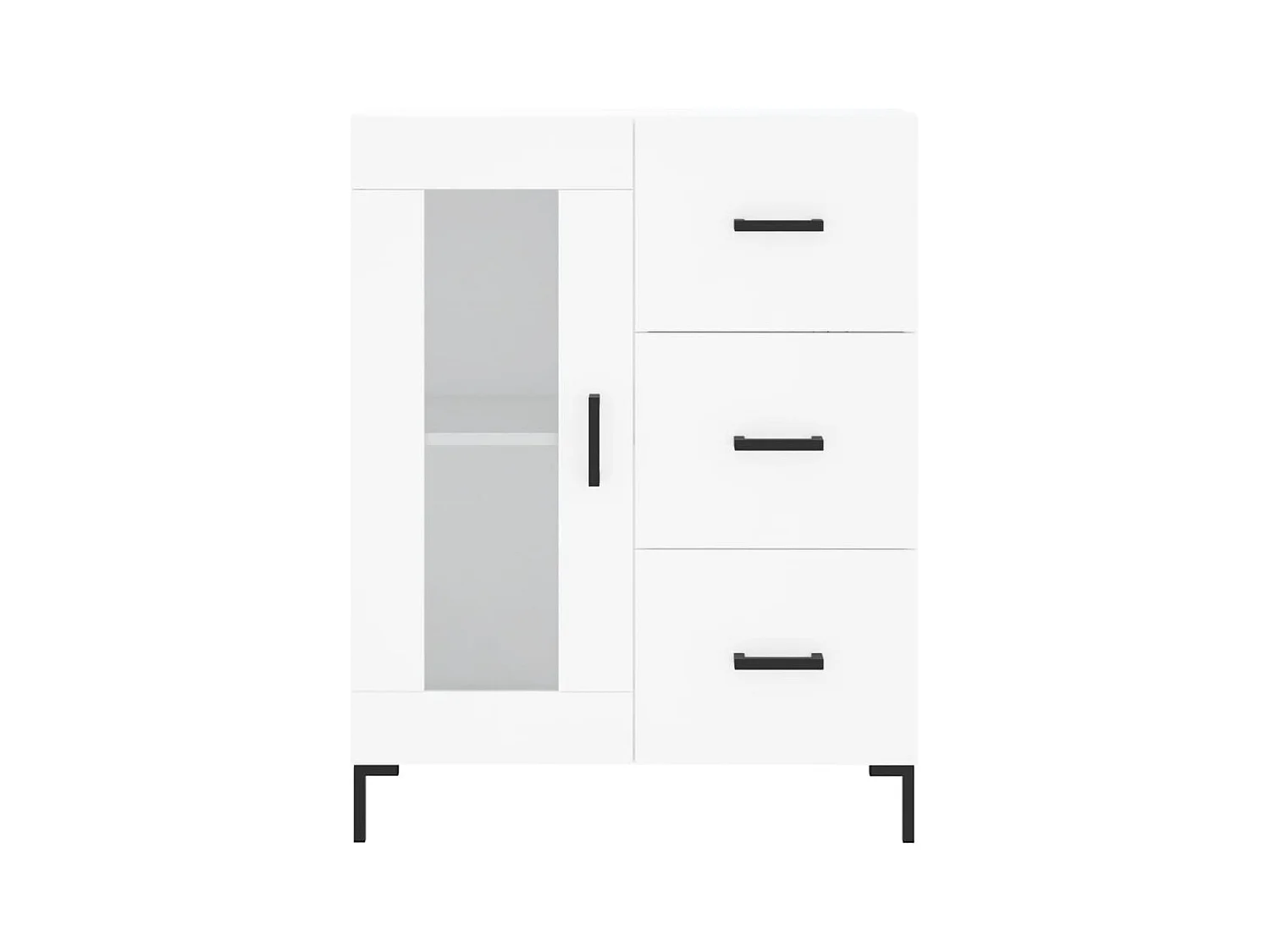 Aparador buffet cómoda armario mueble organizador cocina salón salón alto 69,5 x 34 x 180 cm madera contrachapada blanco 02_0032640