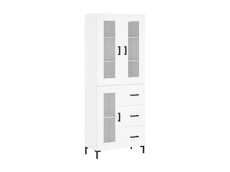 Buffet aparador cômoda armário unidade de armazenamento organizador cozinha sala sala alta 69,5 x 34 x 180 cm madeira trabalhada branca 02_0032640