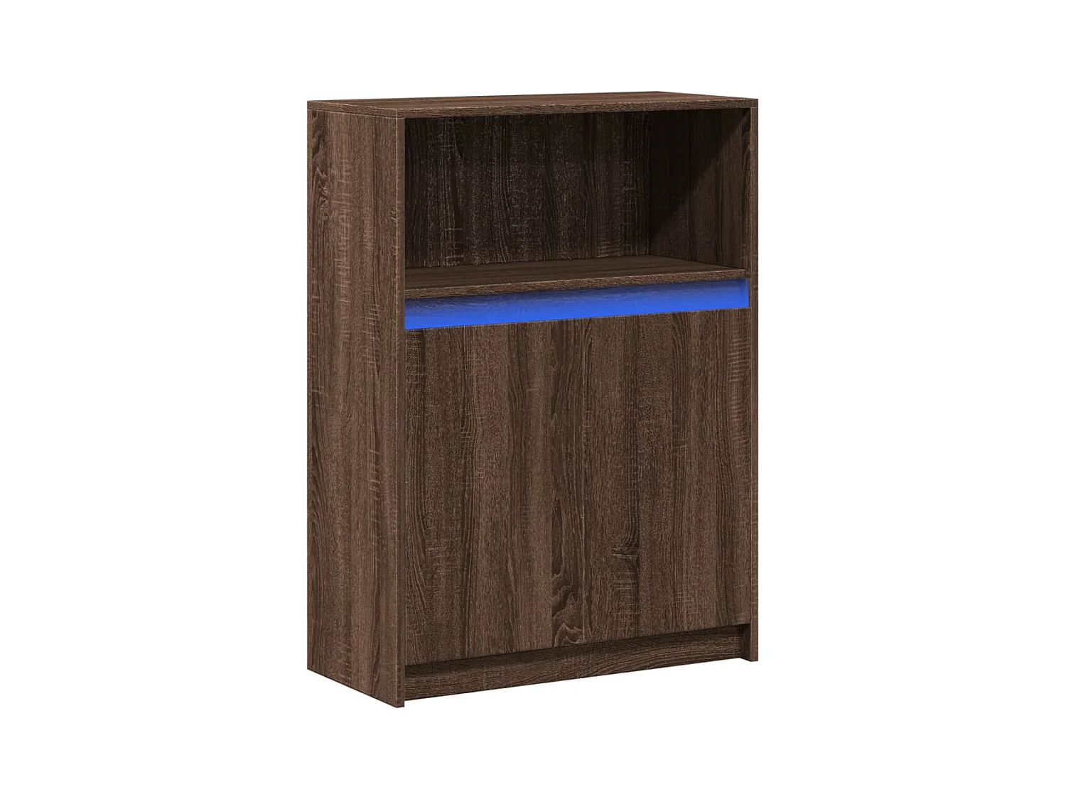 Aparador Aparador Cômoda Armário Unidade de armazenamento Organizador Cozinha Sala Sala de estar com LED 72 x 34 x 100 cm Madeira projetada Marrom 02_0029789