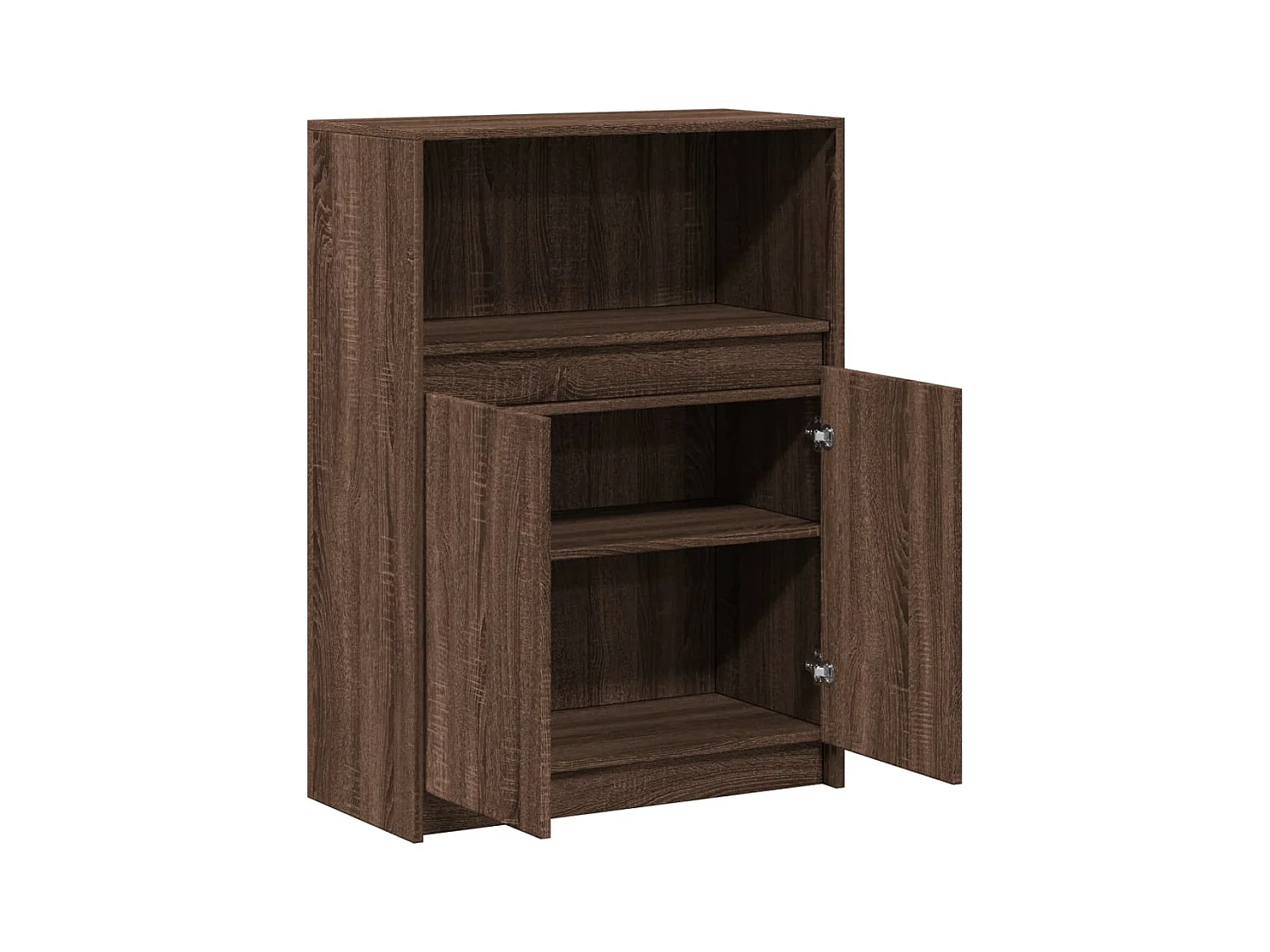 Aparador Aparador Cômoda Armário Unidade de armazenamento Organizador Cozinha Sala Sala de estar com LED 72 x 34 x 100 cm Madeira projetada Marrom 02_0029789