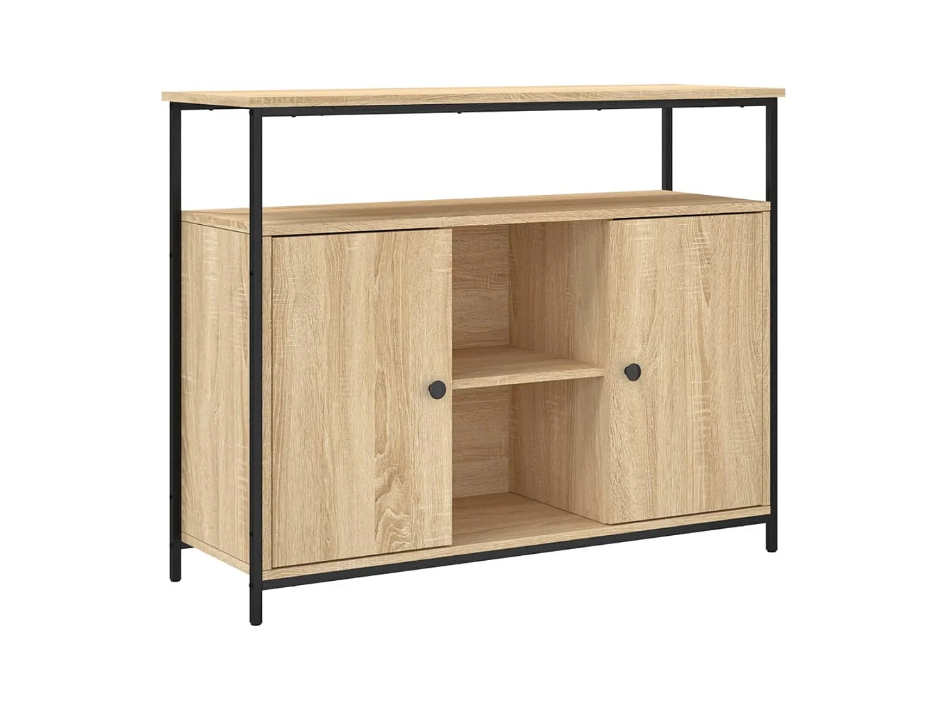 Credenza cassettiera cassettiera mobile contenitore organizer cucina soggiorno soggiorno Sonoma 100 x 35 x 80 cm derivati ​​del legno marrone 02_0031462