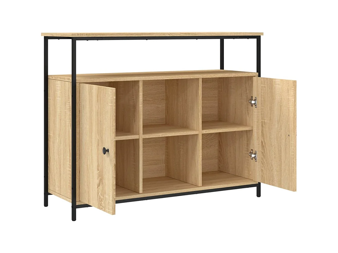 Credenza cassettiera cassettiera mobile contenitore organizer cucina soggiorno soggiorno Sonoma 100 x 35 x 80 cm derivati ​​del legno marrone 02_0031462