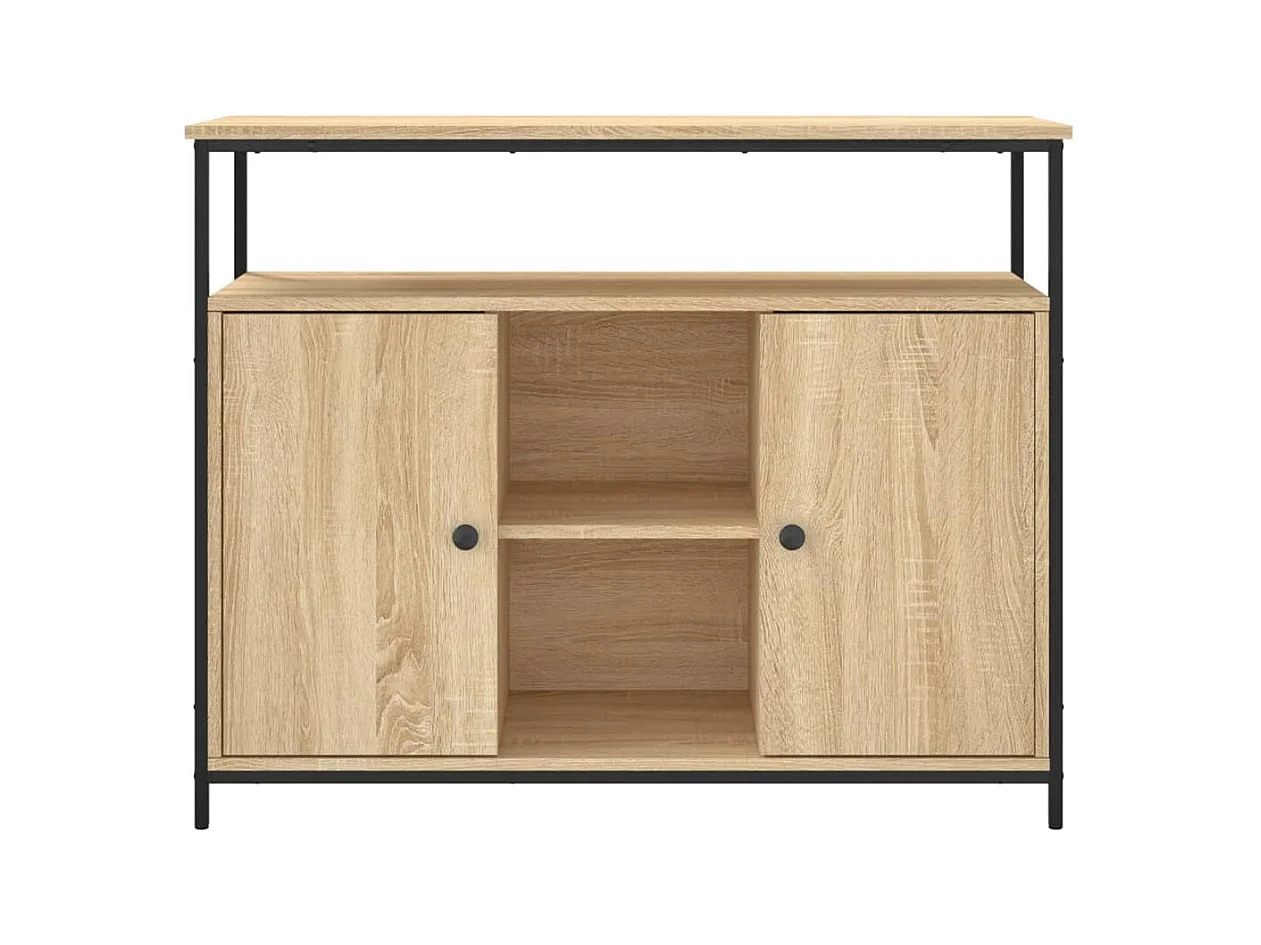 Credenza cassettiera cassettiera mobile contenitore organizer cucina soggiorno soggiorno Sonoma 100 x 35 x 80 cm derivati ​​del legno marrone 02_0031462