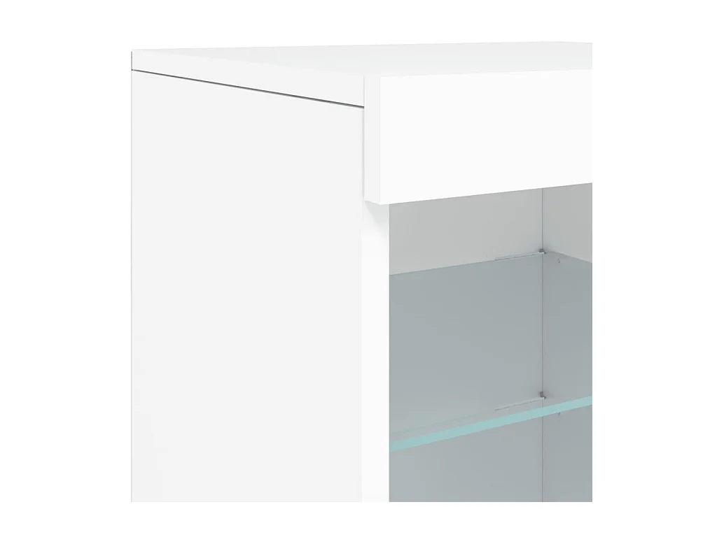Credenza credenza cassettiera armadio contenitore organizer cucina soggiorno soggiorno con luci a LED 41 x 37 x 67 cm Bianco 02_0029852