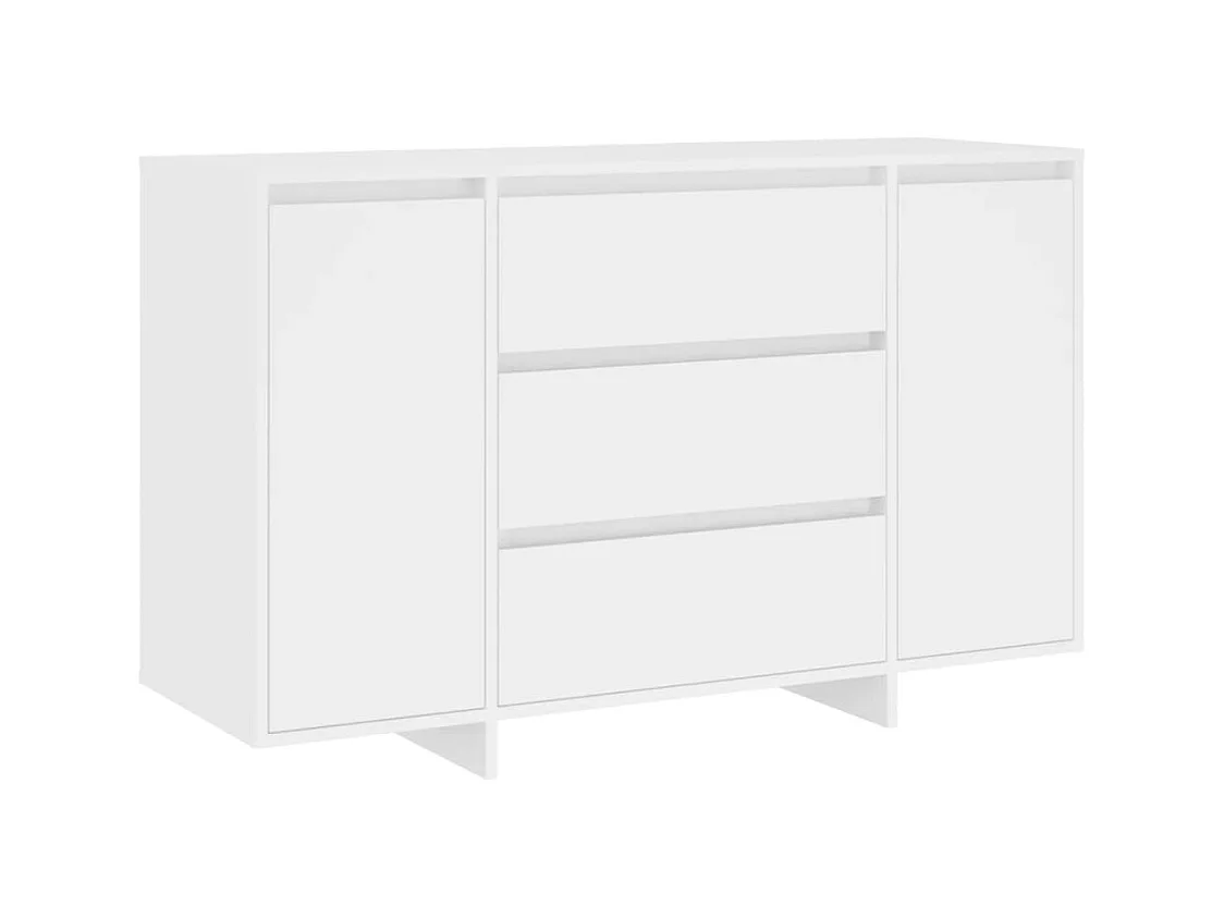 Aparador cômoda armário armário organizador cozinha sala sala com 3 gavetas 120 x 41 x 75 cm madeira trabalhada branca 02_0029739