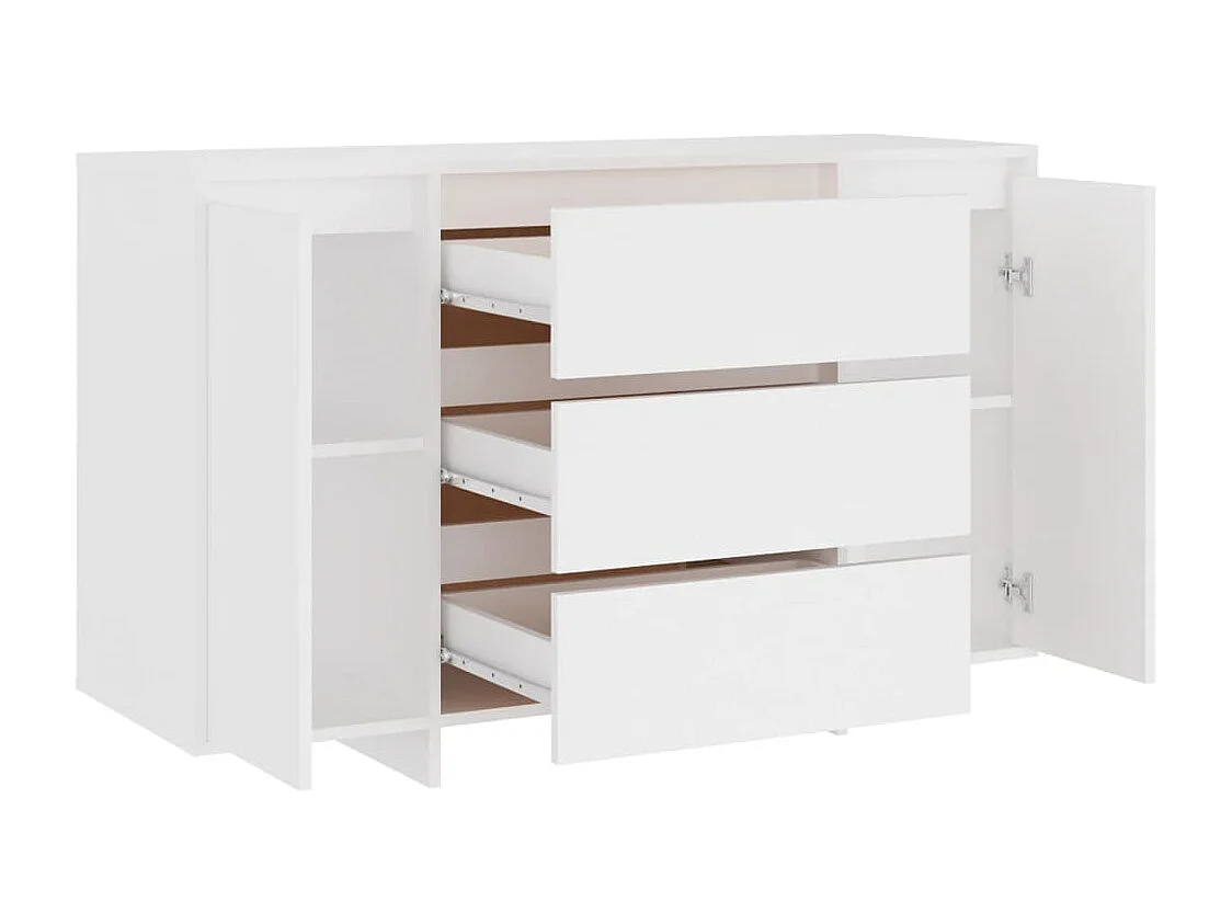 Credenza cassettiera cassettiera mobile contenitore organizer cucina soggiorno soggiorno con 3 cassetti 120 x 41 x 75 cm derivati ​​del legno bianco 02_0029739