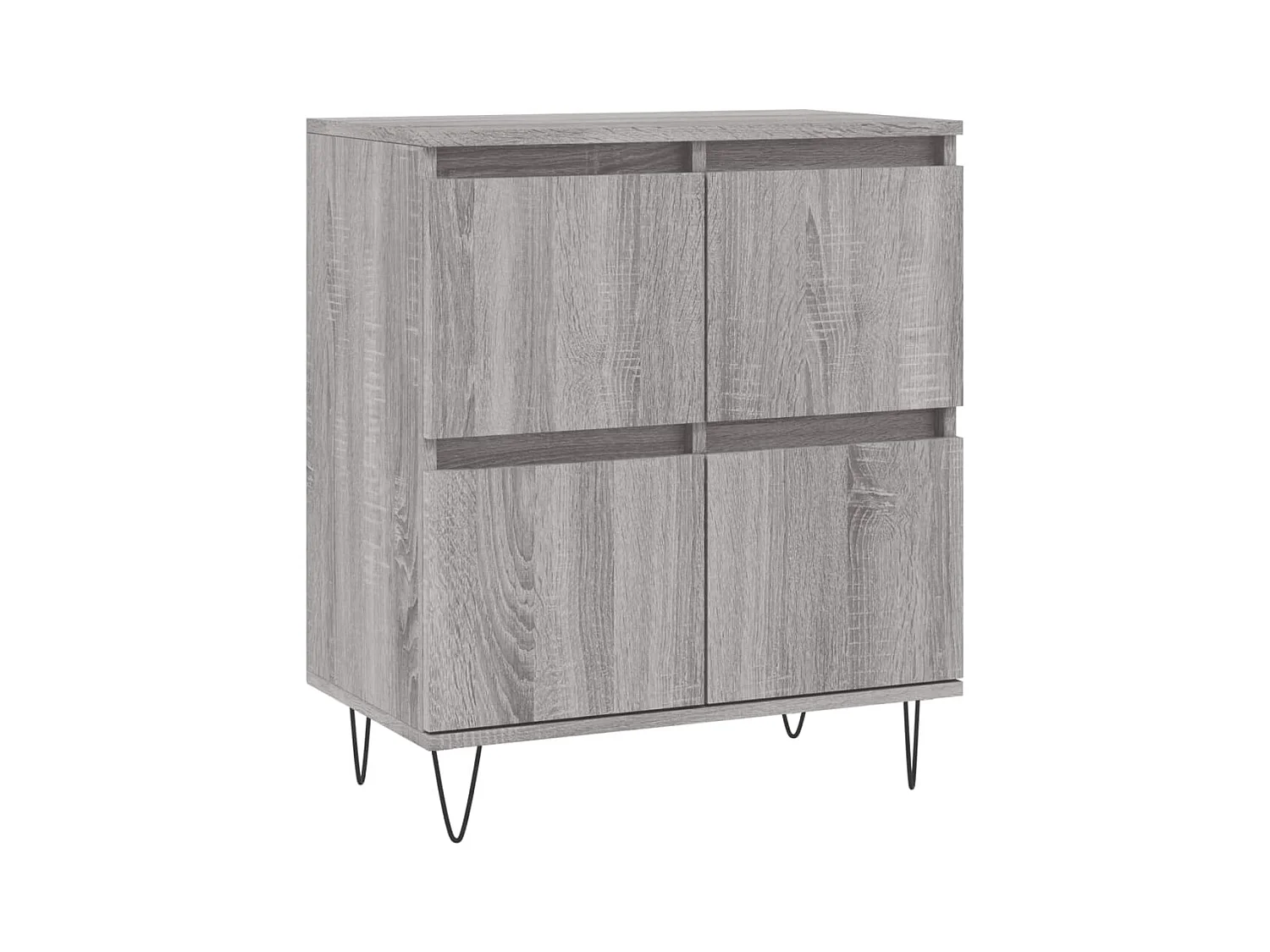 Credenza buffet cassettiera mobile contenitore organizer cucina soggiorno soggiorni set da 2 sonoma pannelli in MDF grigio 02_0036978