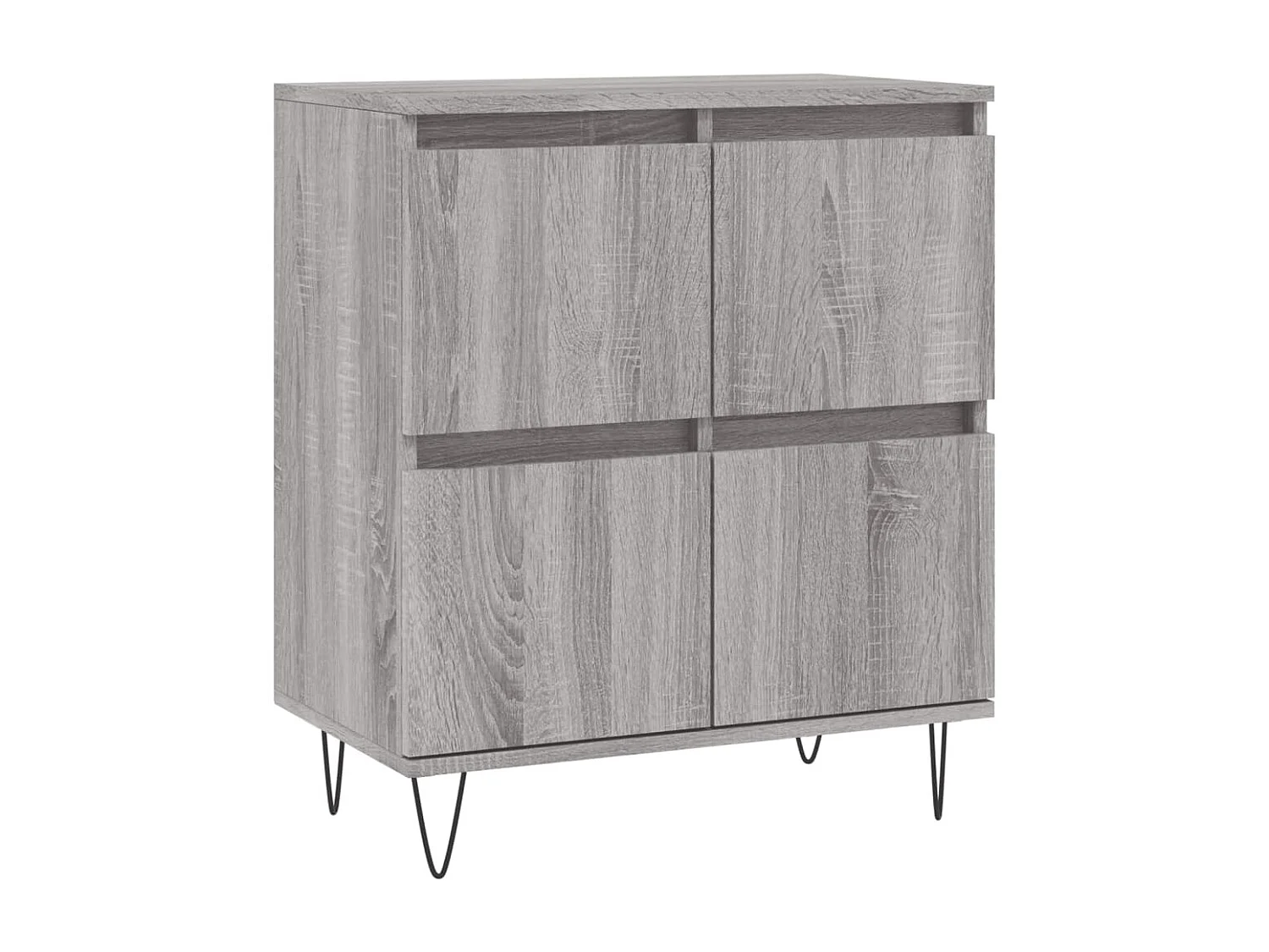 Credenza buffet cassettiera mobile contenitore organizer cucina soggiorno soggiorni set da 2 sonoma pannelli in MDF grigio 02_0036978
