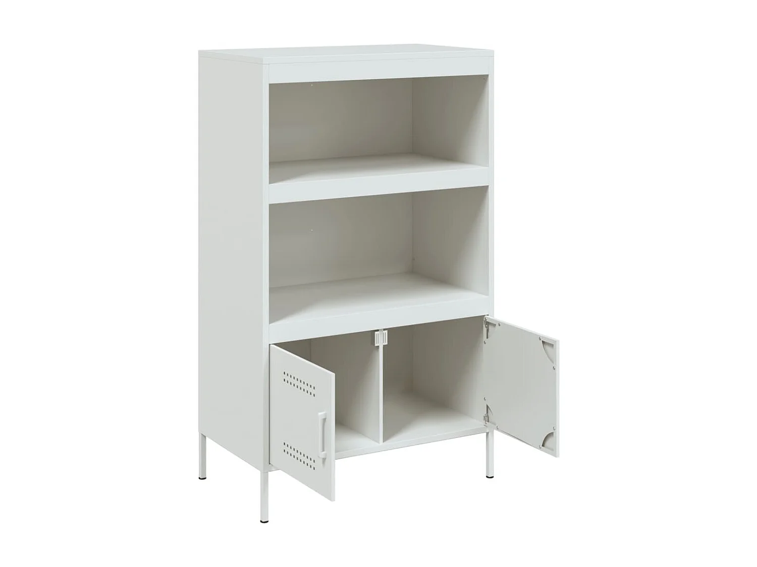 Aparador cômoda armário armário organizador cozinha sala sala alto 68 x 39 x 113 cm aço branco 02_0032490