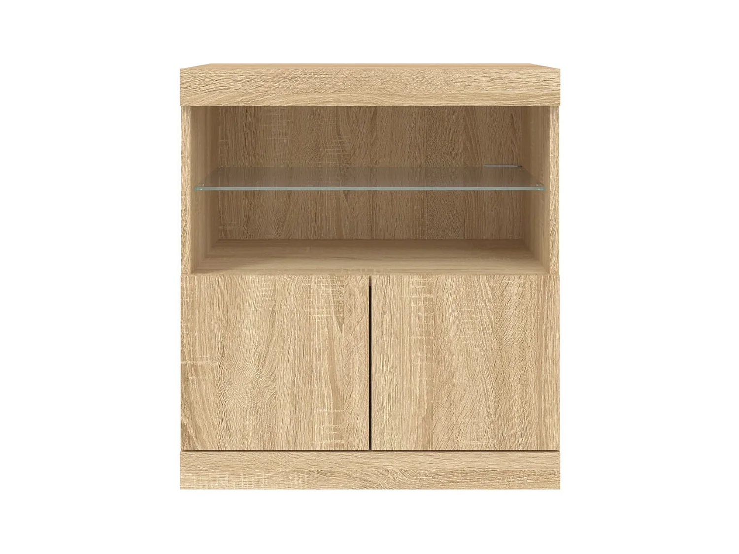 Aparador buffet cómoda armario mueble organizador cocina salón salón con luces LED Sonoma 60 x 37 x 67 cm marrón 02_0029967