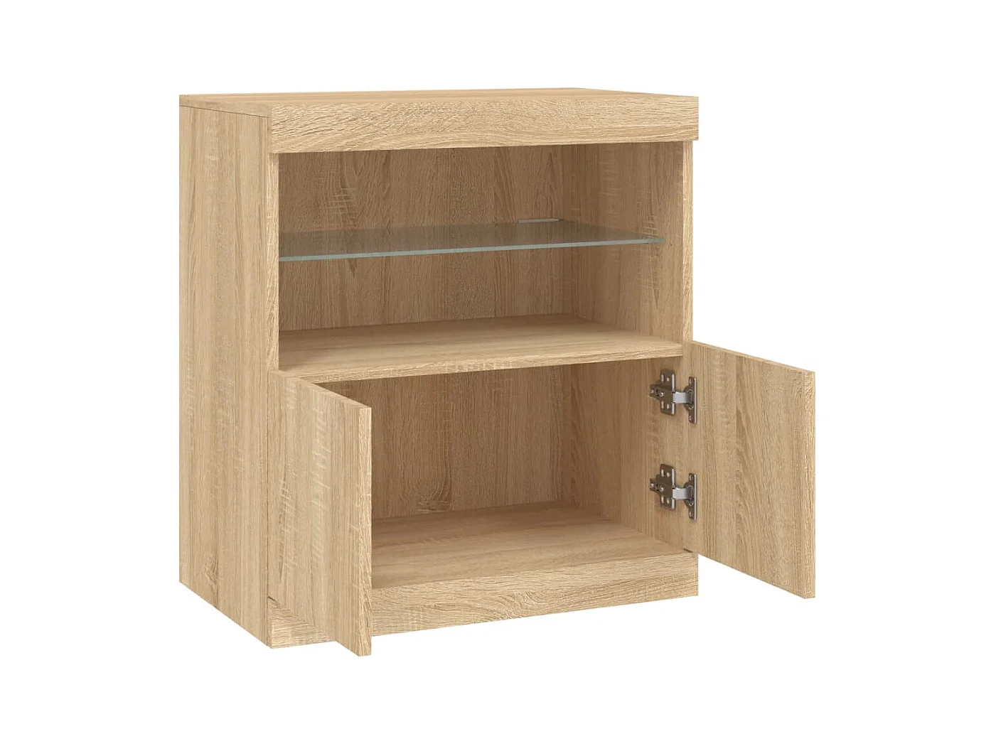 Aparador buffet cómoda armario mueble organizador cocina salón salón con luces LED Sonoma 60 x 37 x 67 cm marrón 02_0029967
