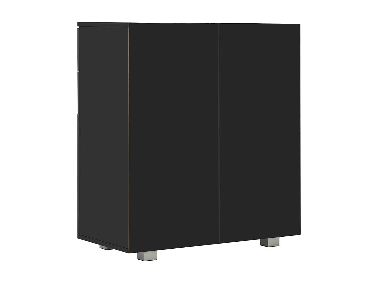 Credenza buffet cassettiera mobile contenitore organizer cucina soggiorno lucido 71 x 35 x 80 cm derivati ​​del legno nero 02_0036167