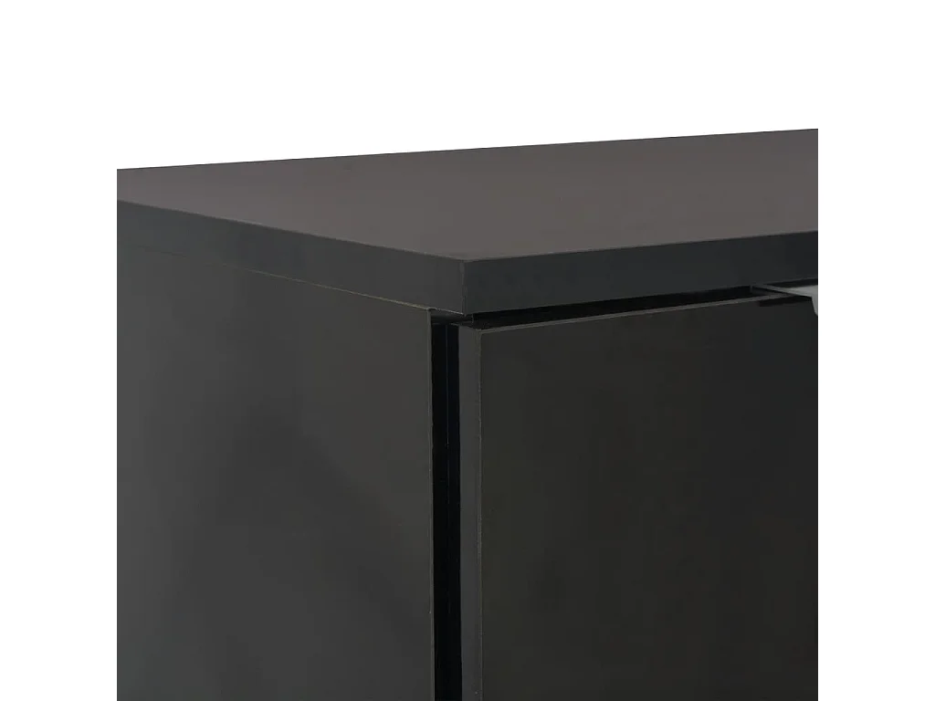 Credenza buffet cassettiera mobile contenitore organizer cucina soggiorno lucido 71 x 35 x 80 cm derivati ​​del legno nero 02_0036167