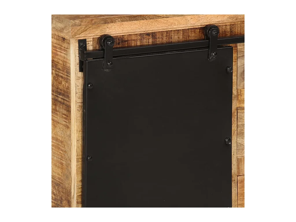 Buffet aparador cômoda armário unidade de armazenamento organizador cozinha sala de estar 80 x 30 x 55 cm madeira maciça de mangueira crua marrom 02_0029652