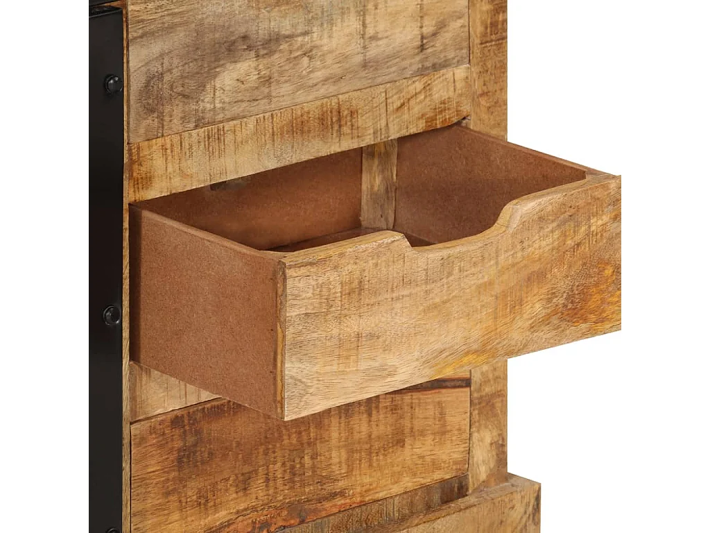 Aparador buffet cómoda armario mueble organizador cocina salón salón 80 x 30 x 55 cm madera maciza de mango en bruto marrón 02_0029652