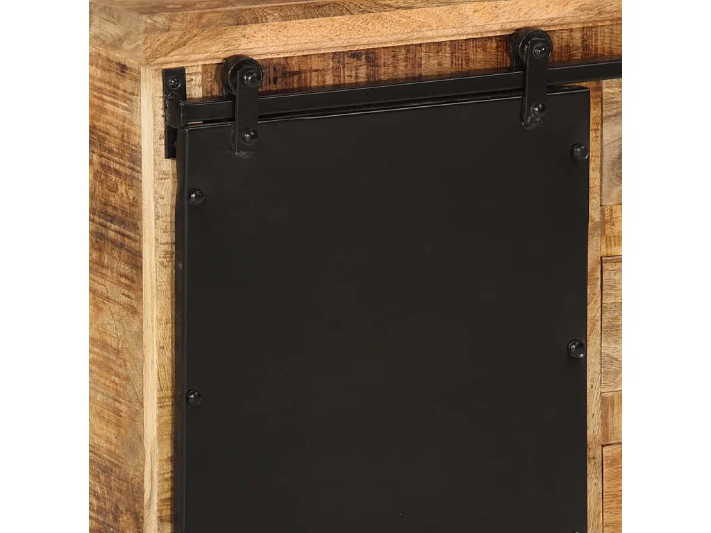 Aparador buffet cómoda armario mueble organizador cocina salón salón 80 x 30 x 55 cm madera maciza de mango en bruto marrón 02_0029652