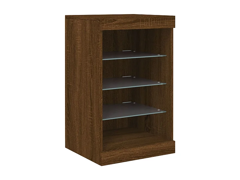 Aparador buffet cómoda armario mueble organizador cocina salón salón con luces LED 41 x 37 x 67 cm marrón 02_0029923