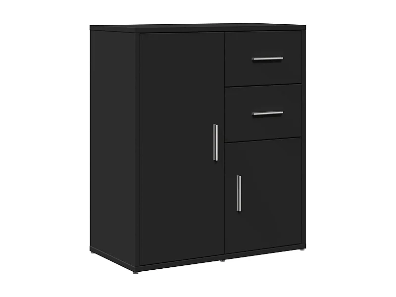 Credenza buffet cassettiera mobile contenitore organizer cucina soggiorno soggiorno 60 x 31 x 70 cm multistrato nero 02_0035974