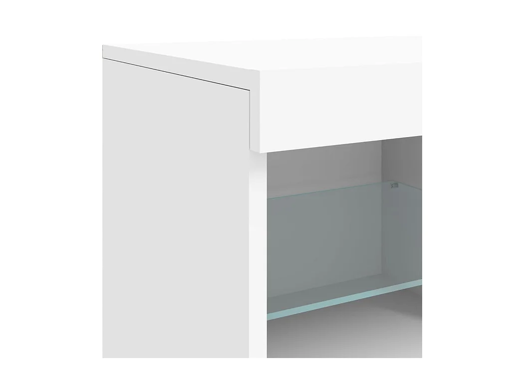 Aparador cómoda cómoda armario mueble organizador cocina salón salón con luces LED 81 x 37 x 67 cm blanco 02_0029862