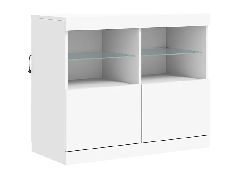 Aparador cómoda cómoda armario mueble organizador cocina salón salón con luces LED 81 x 37 x 67 cm blanco 02_0029862