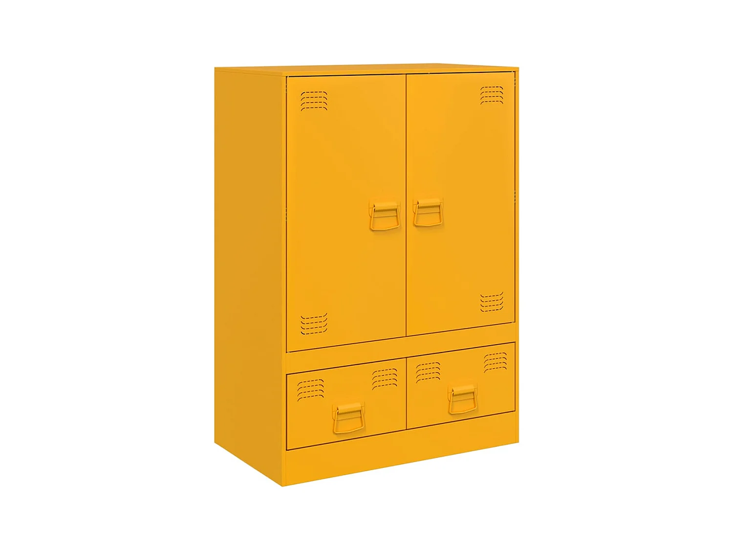 Credenza buffet cassettiera mobile contenitore organizer cucina soggiorno soggiorno giallo senape 67 x 39 x 95 cm acciaio Giallo 02_0035702
