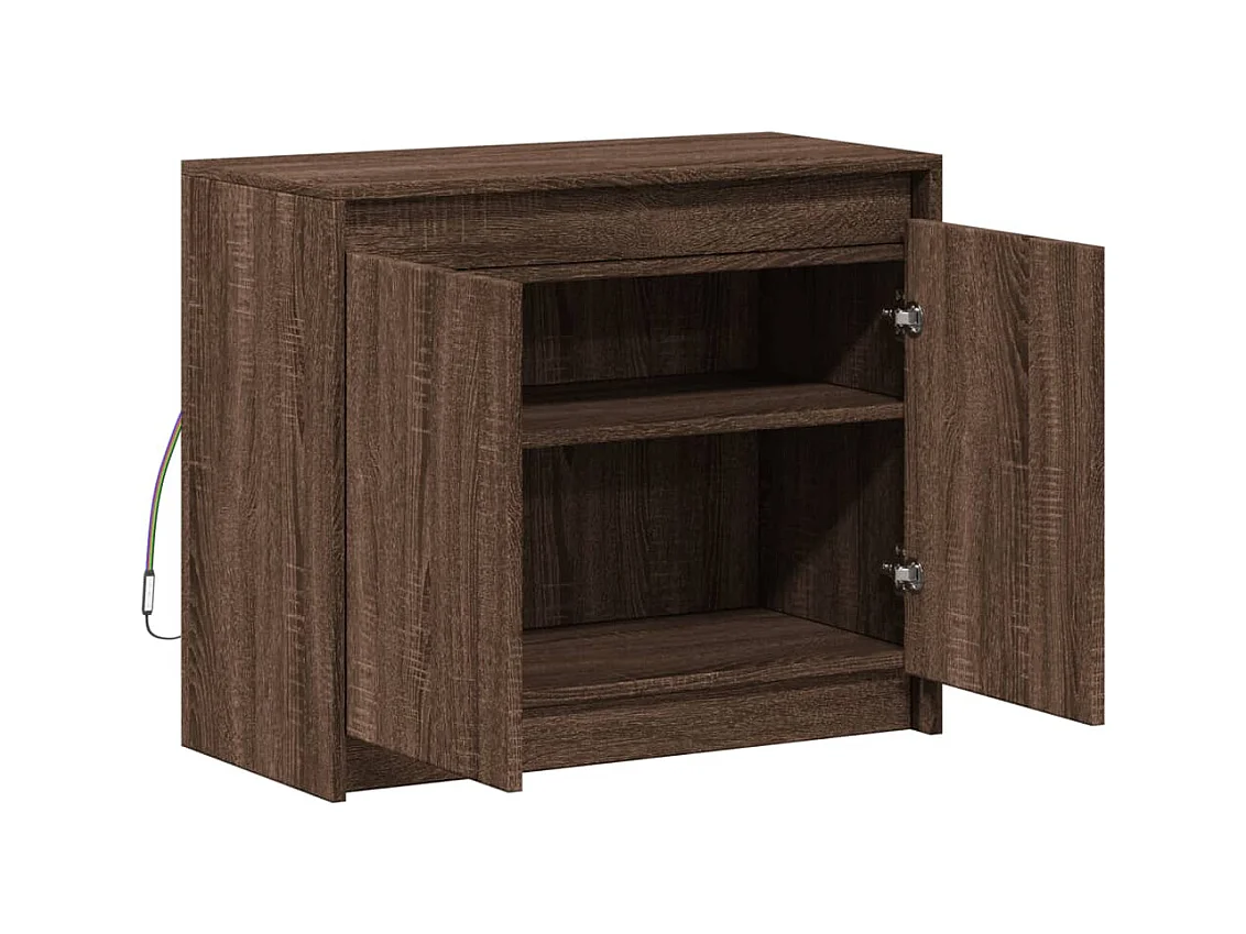 Aparador cômoda armário armário organizador cozinha sala sala com LED 72 x 34 x 61 cm madeira trabalhada marrom 02_0029790