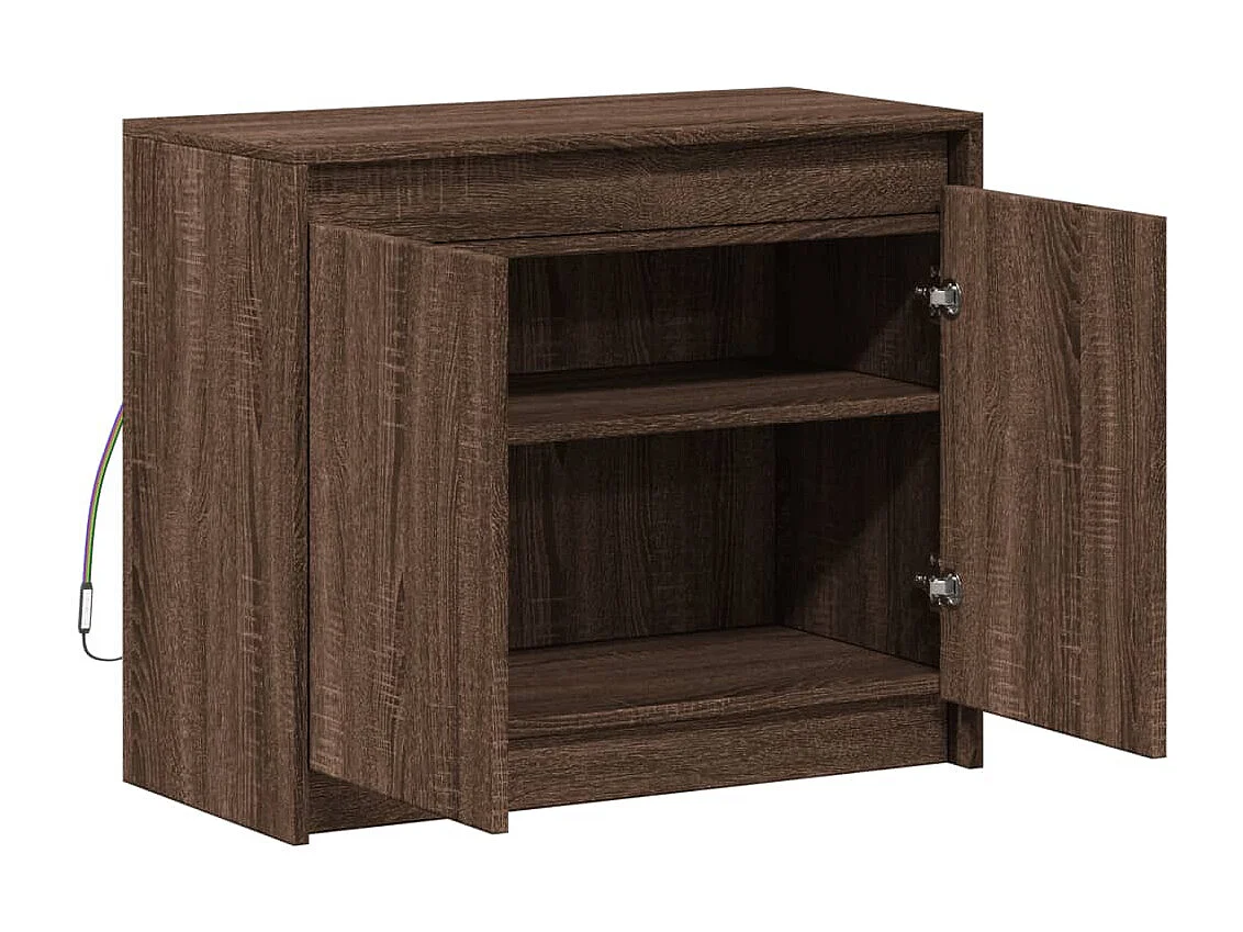 Aparador cômoda armário armário organizador cozinha sala sala com LED 72 x 34 x 61 cm madeira trabalhada marrom 02_0029790