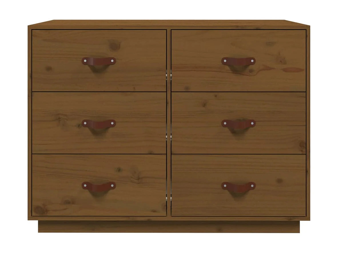 Aparador buffet cômoda armário organizador cozinha sala sala 100 x 40 x 75 cm madeira maciça de pinho marrom 02_0035730