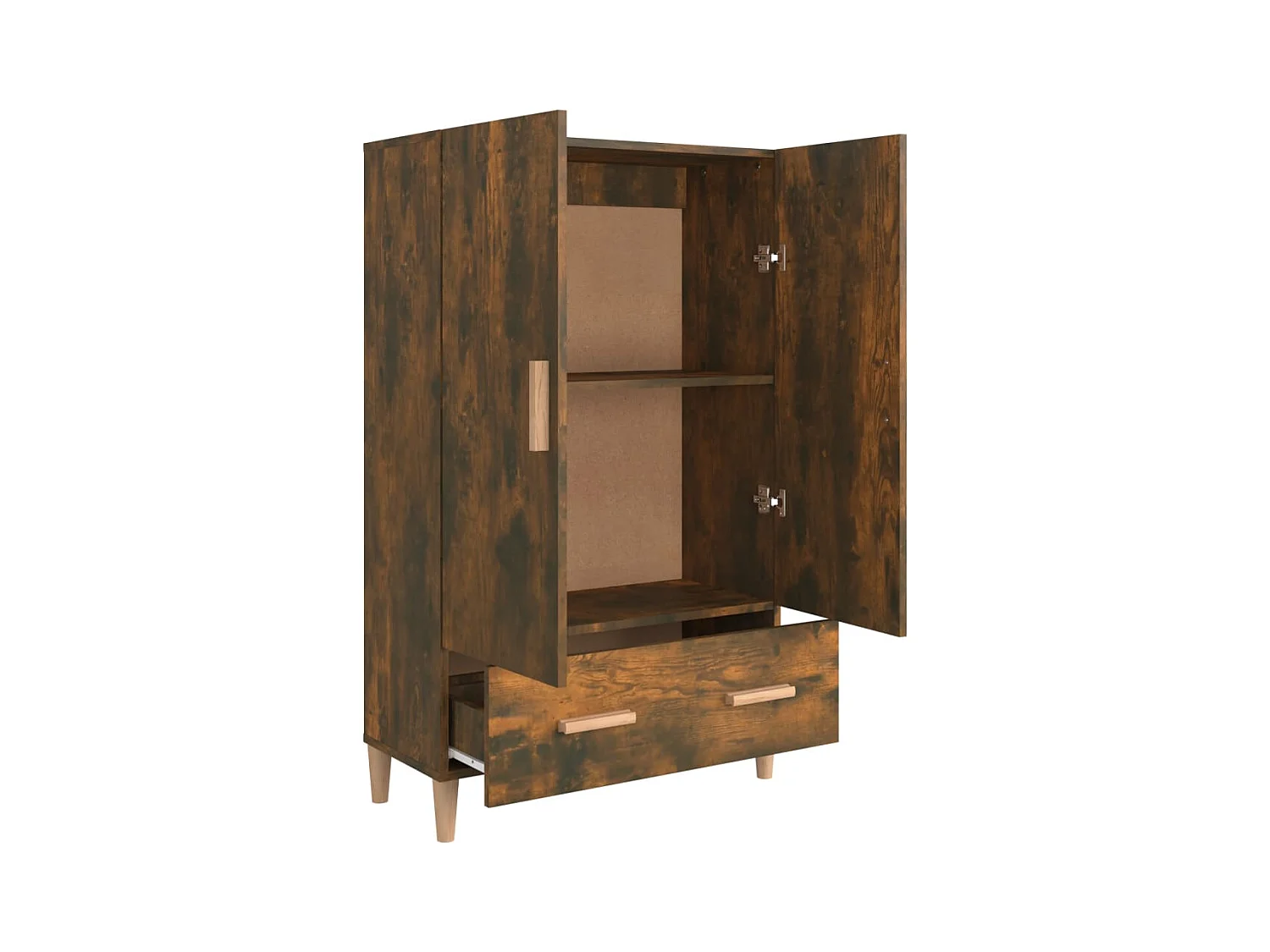 Aparador cômoda armário armário organizador cozinha sala sala alto 70 x 31 x 115 cm madeira trabalhada marrom 02_0033549