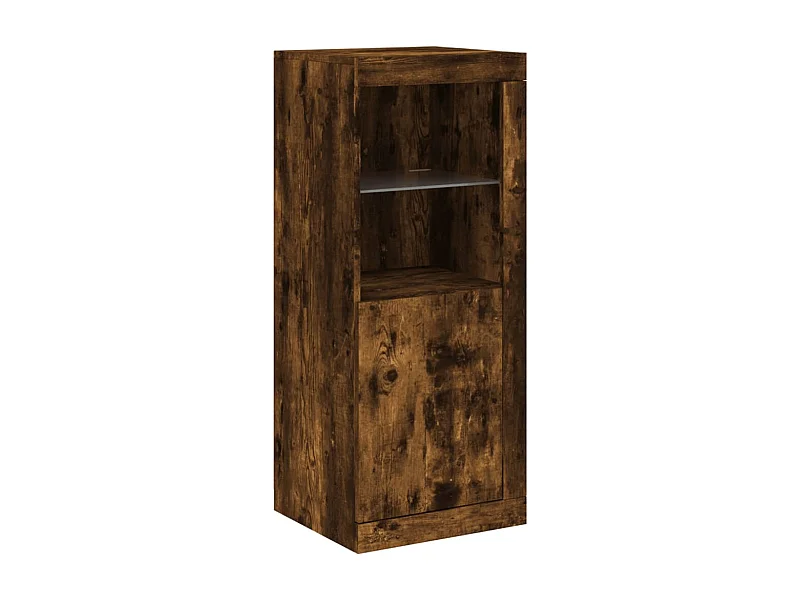 Aparador buffet cômoda armário organizador cozinha sala sala com luzes LED 41 x 37 x 100 cm marrom 02_0029883