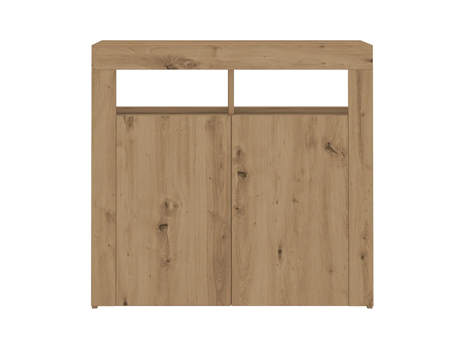 Aparador buffet cómoda gabinete unidad de almacenamiento organizador cocina sala de estar con luces LED hecho a mano madera contrachapada Roble artesanal 02_0029865