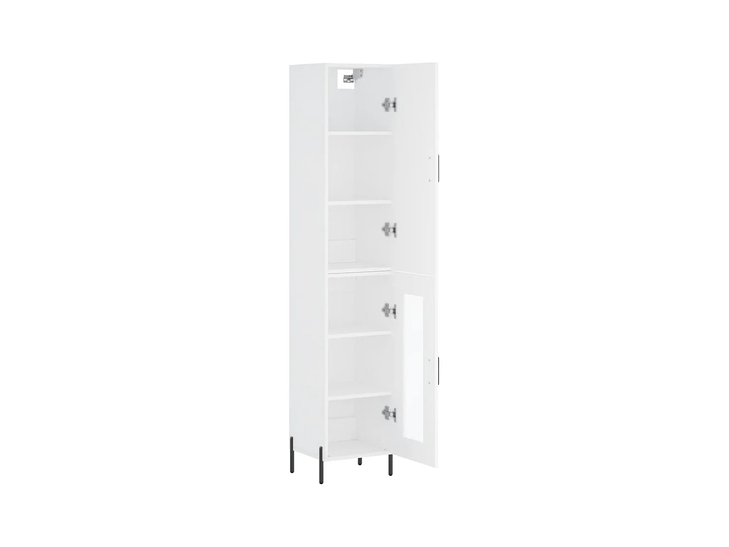 Aparador buffet cómoda mueble mueble de almacenamiento organizador cocina salón salón alto 34,5 x 34 x 180 cm madera contrachapada blanco 02_0032416